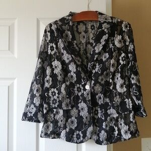 Lace floral blazer jacket
